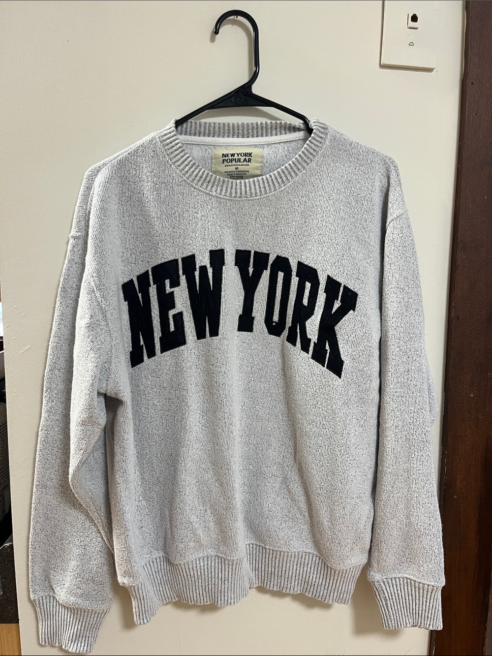 New York Popular Crewneck Sweater - Light Gray